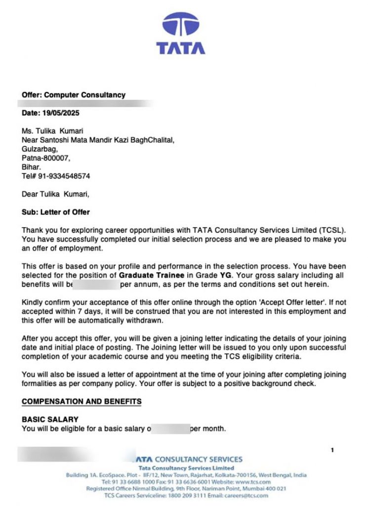 Offer letter