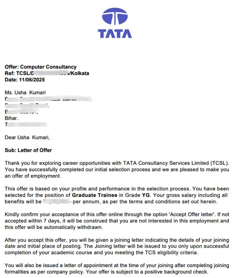 Offer letter