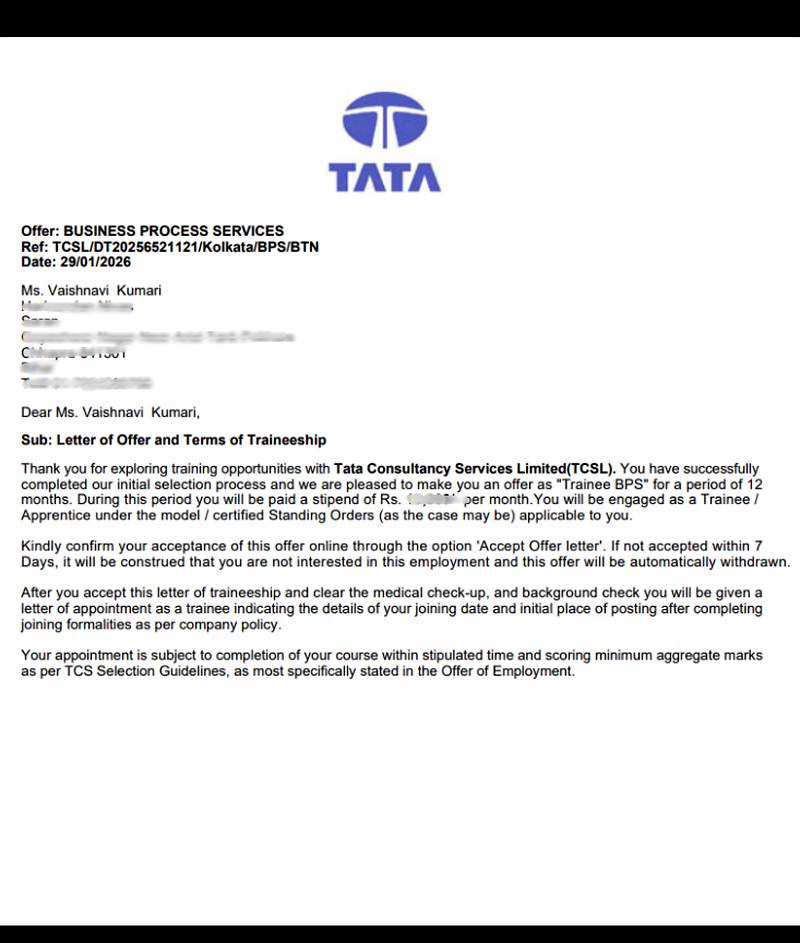Offer letter