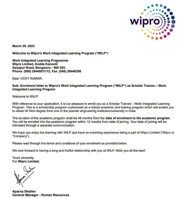 Offer letter